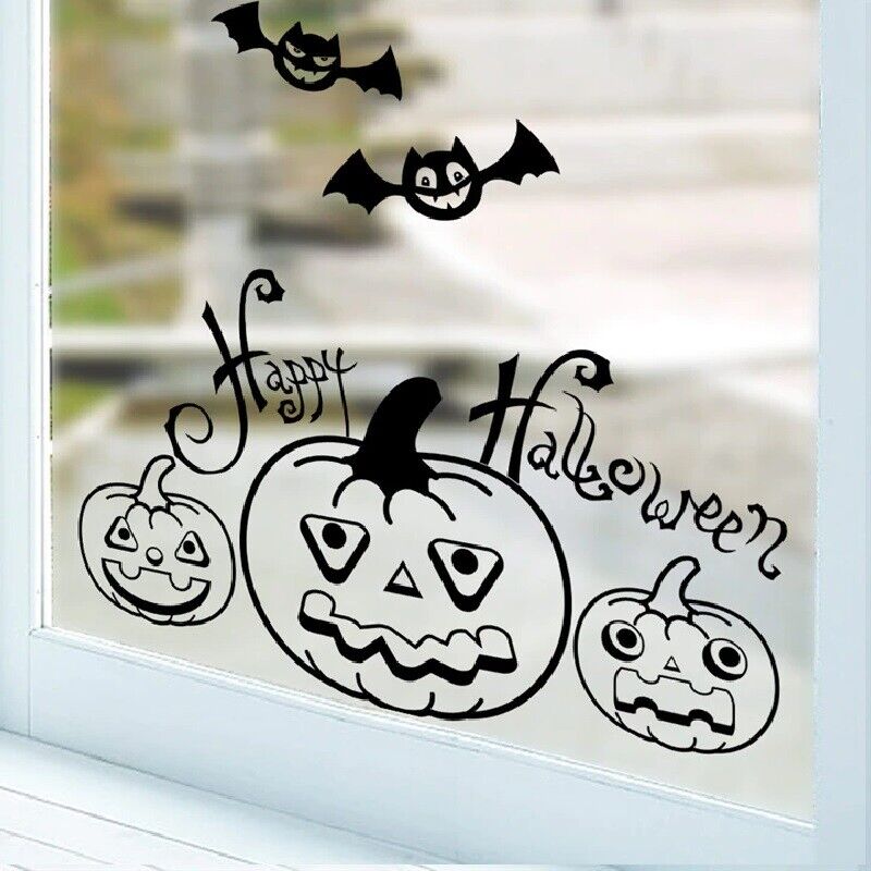 Happy Halloween Stickers self adhesive Shop Home Decor Window Mirror Decals UK