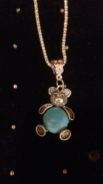 Beach Turtle Turquoise Tortoise Pendant EARRINGS Charm Silver Necklace Set UK