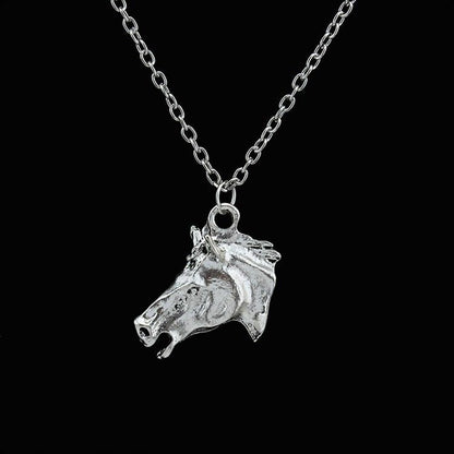 Beautiful HORSE HEAD Pendant Necklace Chain Kids Girls Jewellery Party Gifts UK