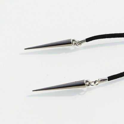 BLACK CHOKER LONG PENDANT POINT Necklace Choker Silver Wedding Party Chain UK
