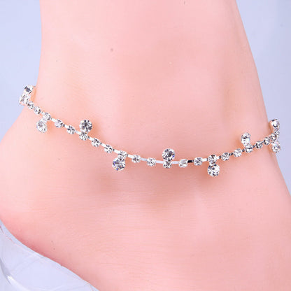 Silver Tassel Crystal Rhinestone Summer sexy Anklet Ankle Bracelet Women