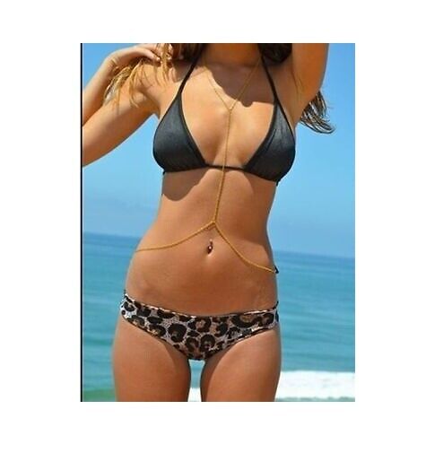 SEXY Body Neck Belly SINGLE Chain Tassel Gold Waist Bikini Body Jewellery summer