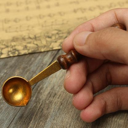 Brass Spoon Melting Wax Candle Granual Sealing Envelope Seal Stamp Craft UK