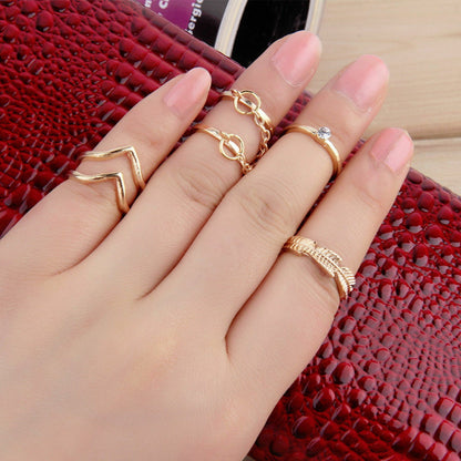 6pc Gold / Silver Stackable Mid Midi Finger Ring Set Size Small boho beautiful