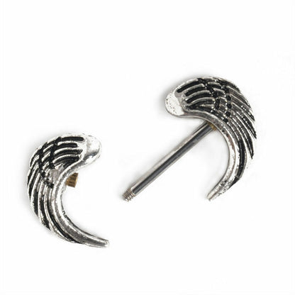 ANGEL WING NIPPLE BAR BEAUTIFUL SHIELD 316L Surgical Steel Barbell Piercing UK