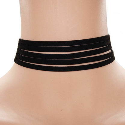 Fashion Women BLACK CHOKER STRAP SUMMER Choker Necklace Wedding Jewellery UK