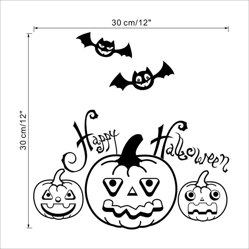 Happy Halloween Stickers self adhesive Shop Home Decor Window Mirror Decals UK