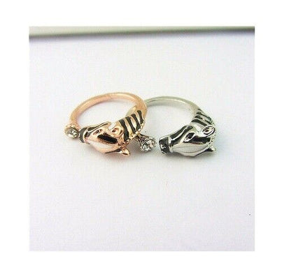 ADJUSTABLE HORSE PONEY WOMENS GIRLS RING SILVER GOLD STACKABLE RHINESTONE GIFT