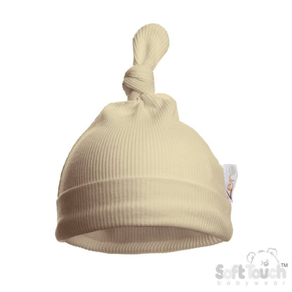 PERSONALISED BABY Ribbed Knot HAT Bow Hat Pink Blue Biscuit Sage Rose NEWBORN