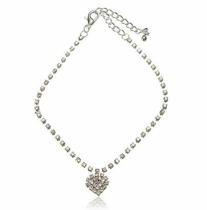 SILVER Anklet HEART slave chain barefoof Sandal Boho Jewellery Beach Jewellery