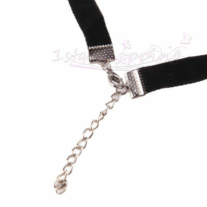 BLACK CHOKER HEART PENDANT Fashion Women CHAIN NECKLACE STRAP Wedding Jewellery