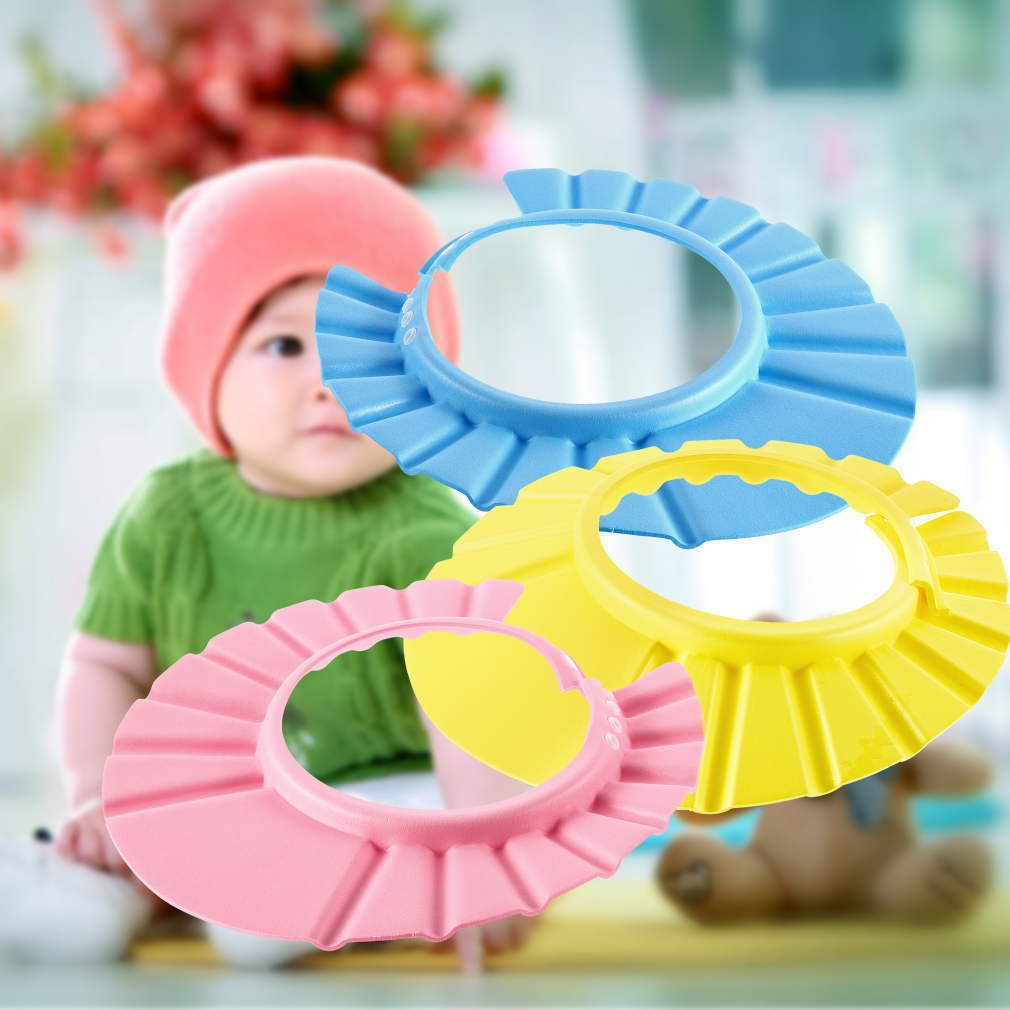 Baby KIDS Child CAP Adjustable Soft Waterproof Shield Shampoo Shower Bath Hat UK