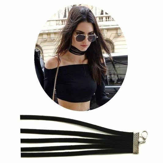 Fashion Women BLACK CHOKER STRAP SUMMER Choker Necklace Wedding Jewellery UK