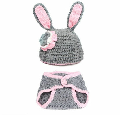 RABBIT BUNNY Newborn Baby Girl Boy Crochet Knit Costume Photo Photography Prop