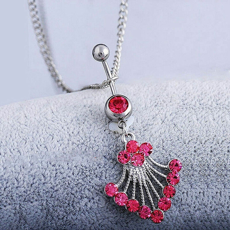 316L Surgical Steel Belly Bar Navel Bikini Body Waist Chain Crystal Rhinestone