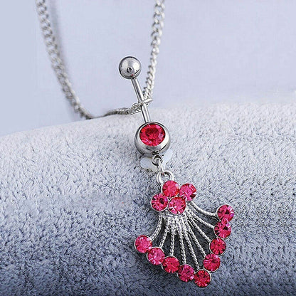 316L Surgical Steel Belly Bar Navel Bikini Body Waist Chain Crystal Rhinestone