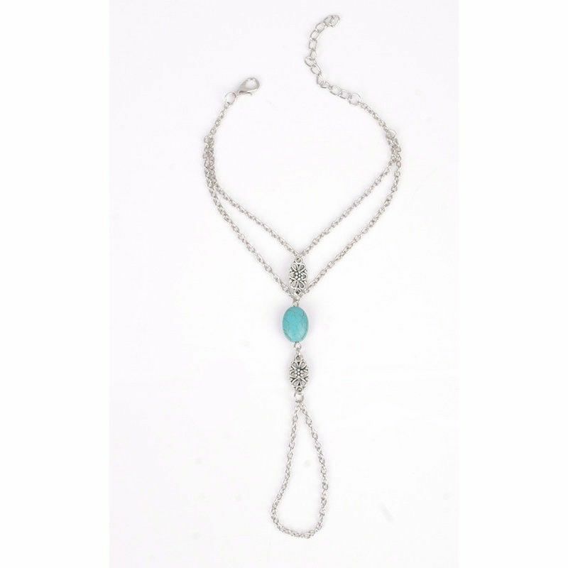 BEAUTIFUL Turquoise Stone BAREFOOT ANKLET beach Summer sexy Ankle Bracelet Women