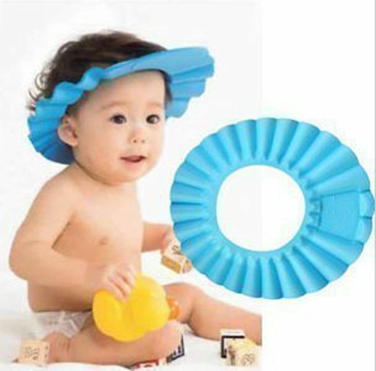 Baby KIDS Child CAP Adjustable Soft Waterproof Shield Shampoo Shower Bath Hat UK