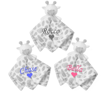 Personalised Baby Comforter Blanket Security Blanket GIRAFFE Baby gift Babies UK