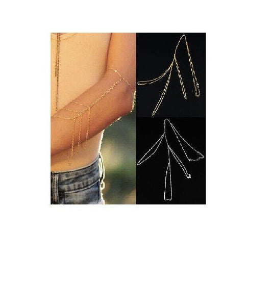 SEXY Arm Slave Tassels Chain Upper Cuff Armband Armlet Bracelet Band HOT GIFT UK