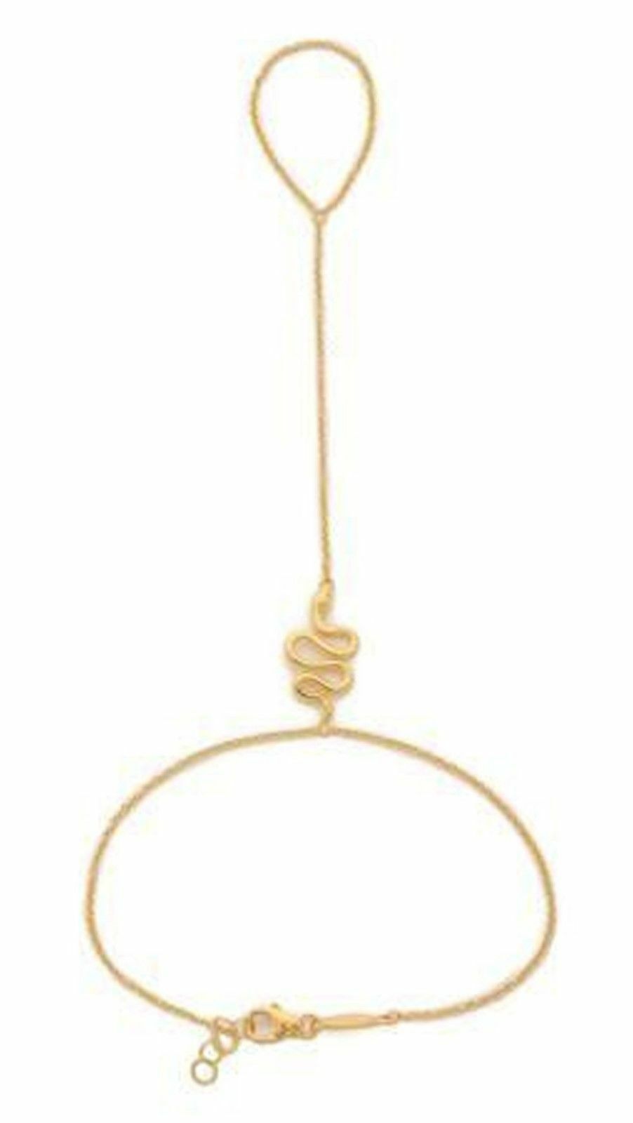GOLD BEACH SNAKE BRACELET HAND CHAIN BANGLE SLAVE FINGER RING HARNESS WOMENS UK