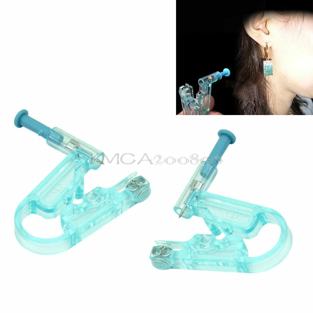 1x Disposable Safe Sterile Ear Piercing Kit Piercing Gun +Alcohol Swab Stainless