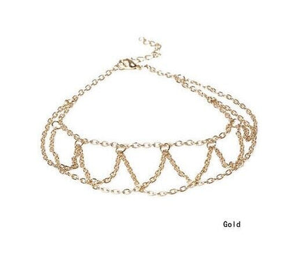 GOLD LINK MESH ANKLET Ankle Bracelet Sandal Anklet Foot Jewelry Jewellery Beach