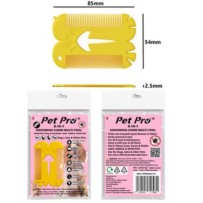 Professional 8 in 1 Dog Hair Fur Brush for Grooming Deshedding Dematting Tool Comb