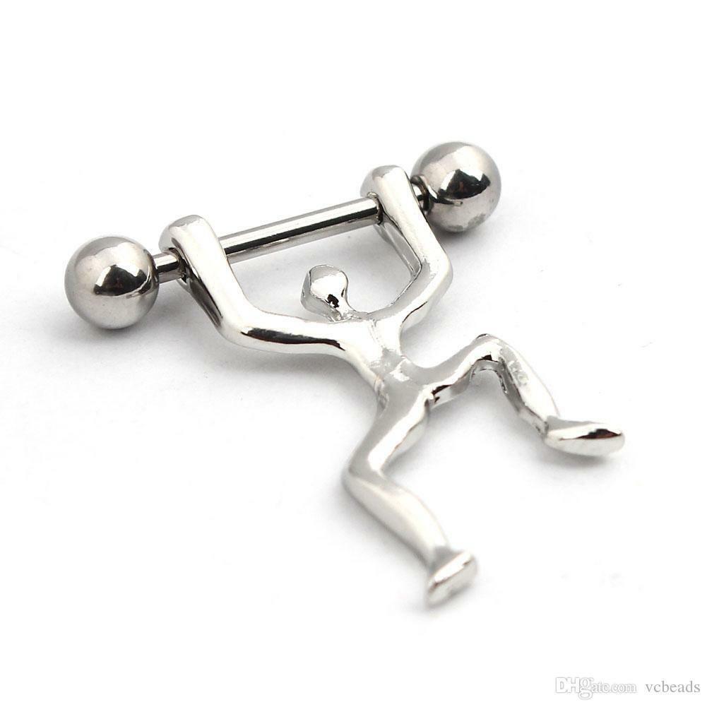 HUMAN NIPPLE BAR Surgical Steel Person Body Weight lifting Sports Nipple Bars UK