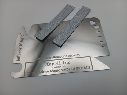 Metal Travel Mirror Magic 7-in-1 Mirrored Shatterproof Card Nail Files Cleaner Ends