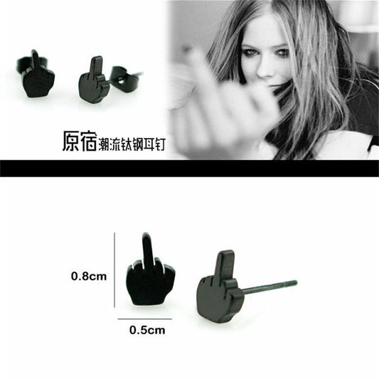 ZIP FINGER studs STUD EARRINGS goth emo PUNK gothic RETRO KITCH gothic UK