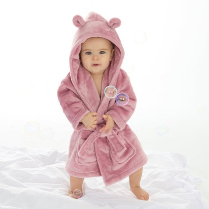 Personalised Baby 0-6m Robe Bath Embroidered Dressing Gown Boy Girl Gift Crown Soft