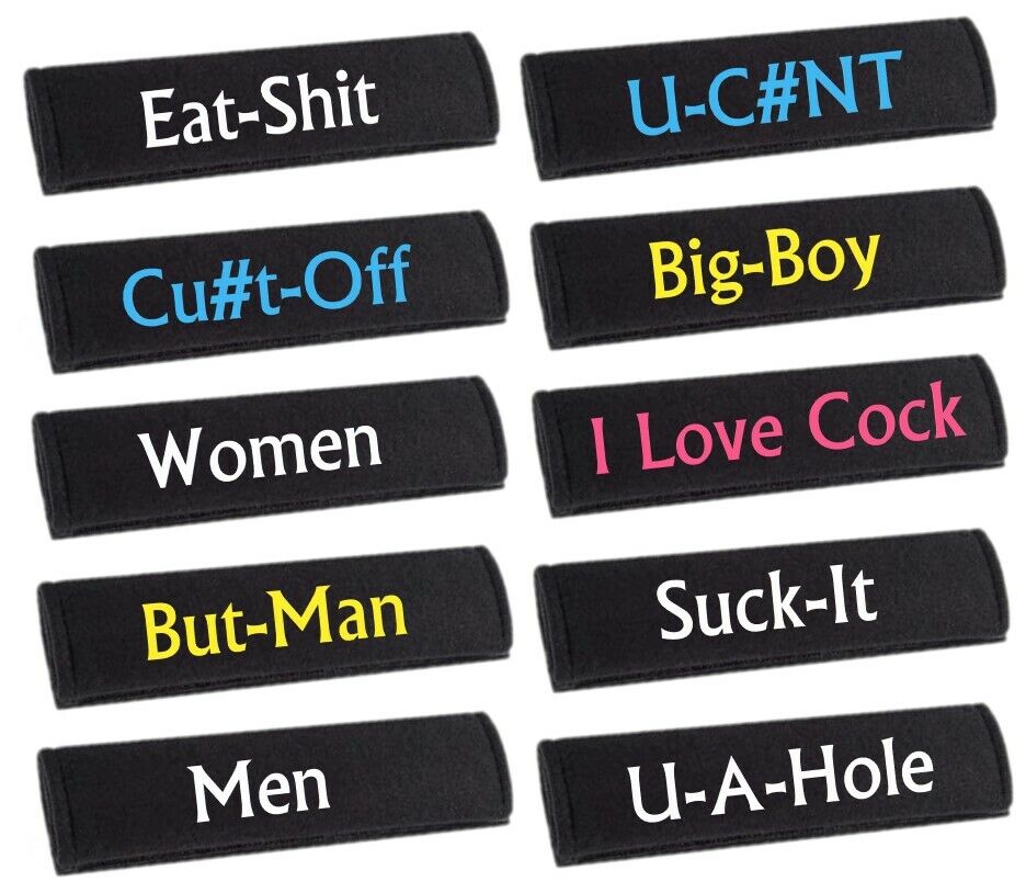 Personalised Car Seat Belt Cover Adult Funny Rude Novelty Name Secret Santa Gift