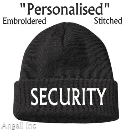 Mens Gift SECURITY DOOR STAFF Beanie Hat Work Warm Doorman Womens Safe   