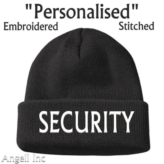 Mens Gift SECURITY DOOR STAFF Beanie Hat Work Warm Doorman Womens Safe   