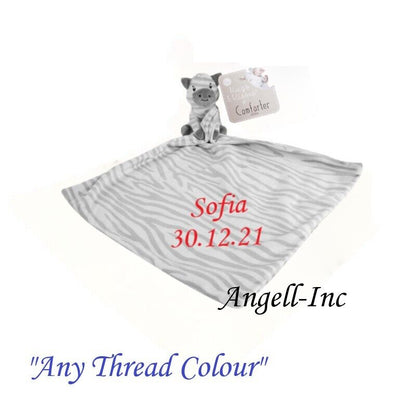 Personalised Animal Baby Comforter Blanket Security Blanket Zebra Giraffe Teddy