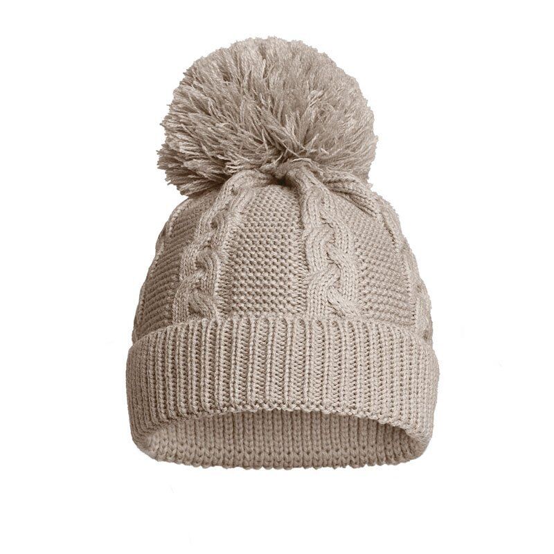 BABY SINGLE POM POM HAT KNITTED WINTER WHITE PINK BLUE GREY NEWBORN 0-12 Months