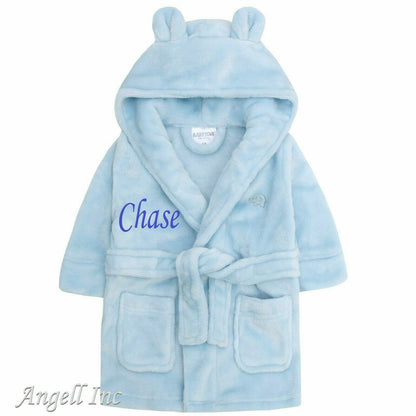 Personalised Baby Robe Bath Embroidered Dressing Gown Boy Girl Gift Crown Soft