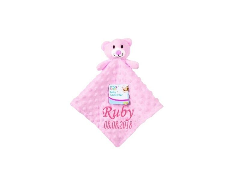 Personalised Baby Comforter Blanket Security Blanket Teddy Bear Baby gift Babies