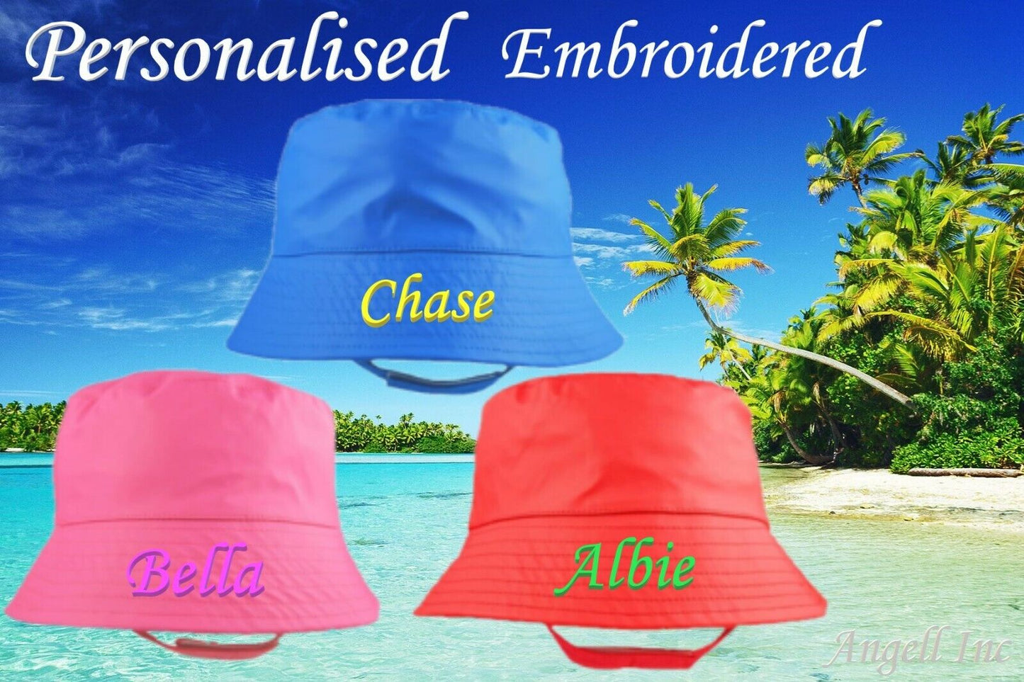 Kids Bucket Hats Sun Hat Summer Shower Proof Cap Toddler Children Boy Girl 2-13
