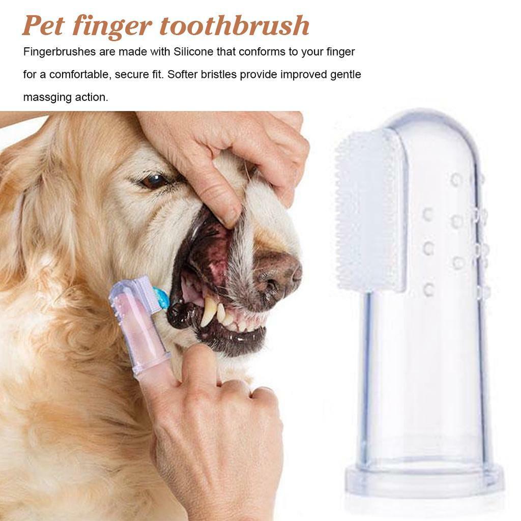Dog Pet Tooth Brush Soft Finger Oral Dental Cleaning Teeth Care Hygiene Brush UK