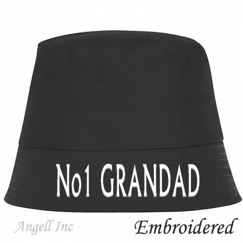 Mens BEST No1 GRANDAD GIFT FATHERS DAY Hat Sun Bucket Hat Personalised WORK GYM