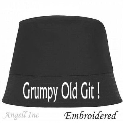 Mens GRUMPY OLD GIT BUCKET Hat Cap Gift Funny Rude Joke Dads Birthday Present