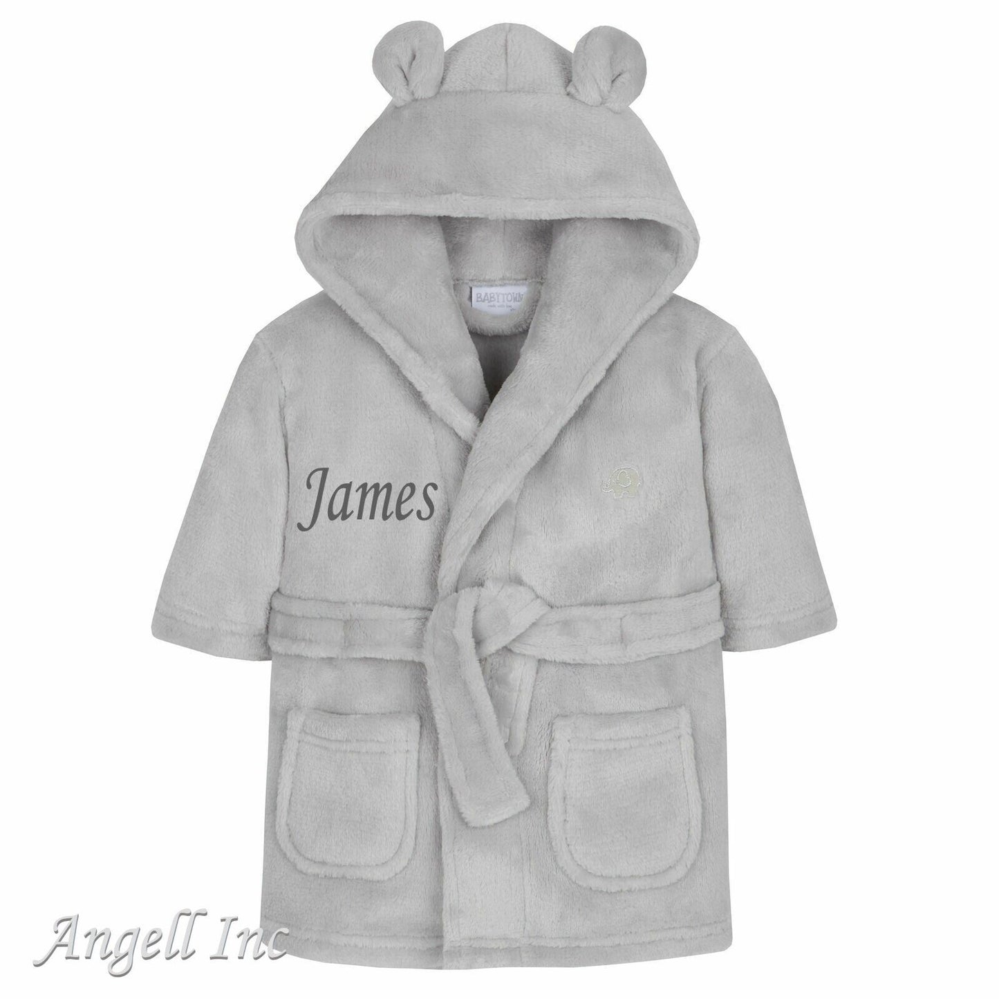 Personalised Baby Robe Bath Embroidered Dressing Gown Boy Girl Gift Crown Soft