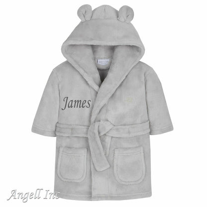 Personalised Baby Robe Bath Embroidered Dressing Gown Boy Girl Gift Crown Soft