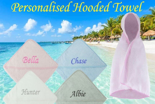 PERSONALISED BABY CHILDRENS HOODED TOWEL ROBE New Born  -18 Months Old BOY GIRL