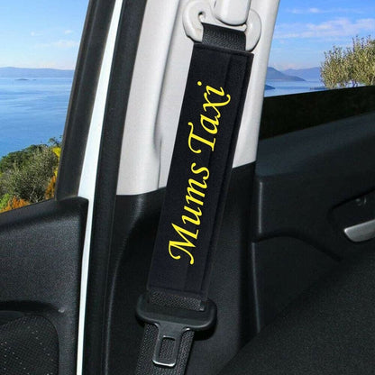 Personalised Car Seat Belt Pad Shoulder Cover Cushion Embroidered Name Gift UK