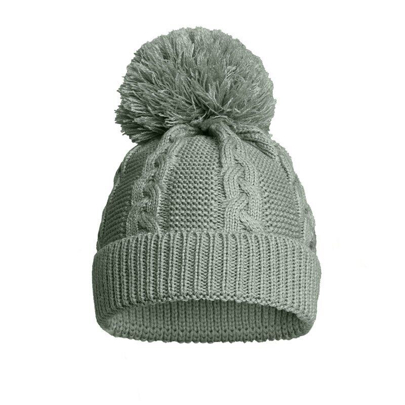 BABY SINGLE POM POM HAT KNITTED WINTER WHITE PINK BLUE GREY NEWBORN 0-12 Months