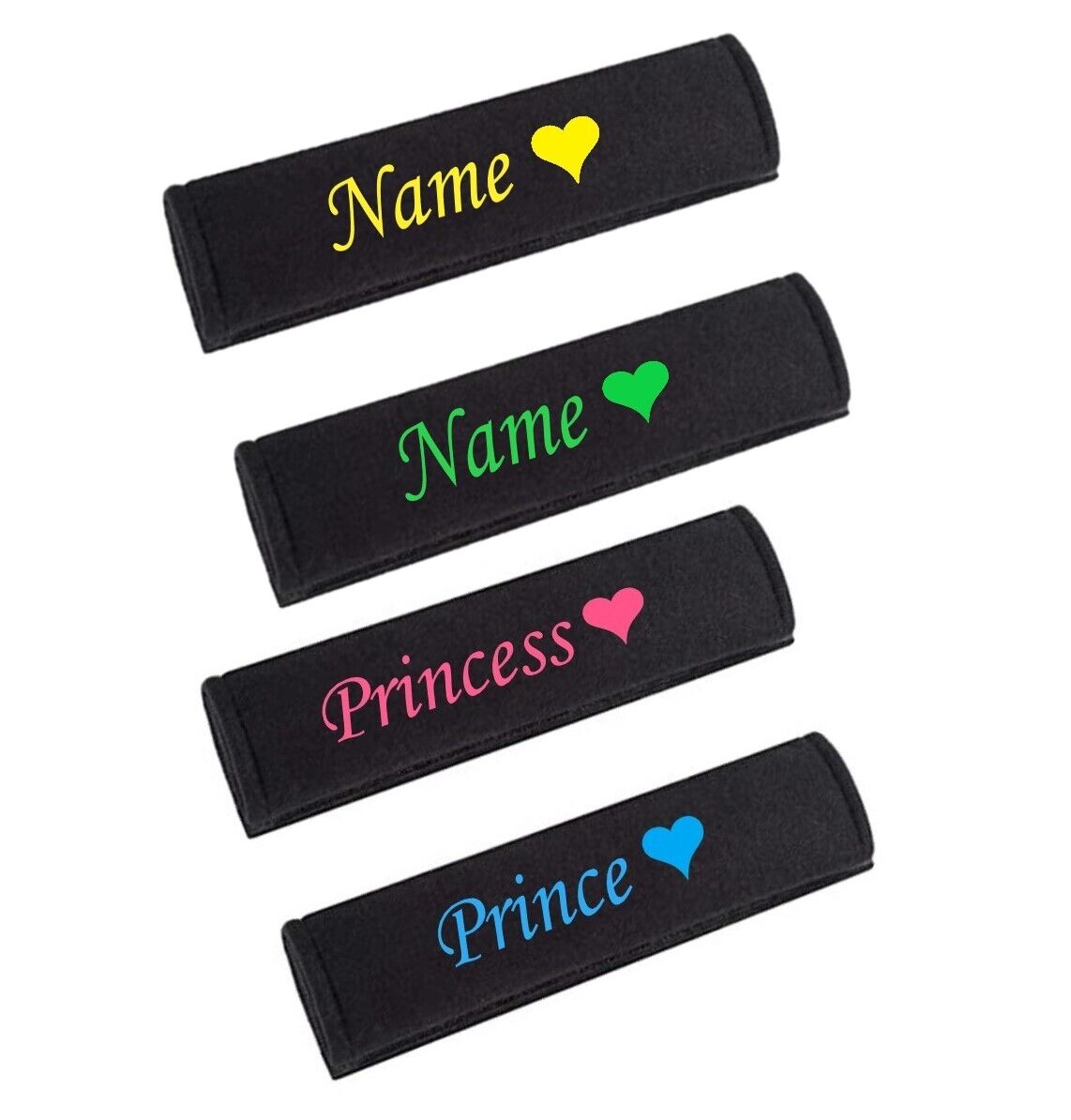 Personalised Name Heart Car Seat Belt Pad Shoulder Cover Cushion Baby Girls Gift