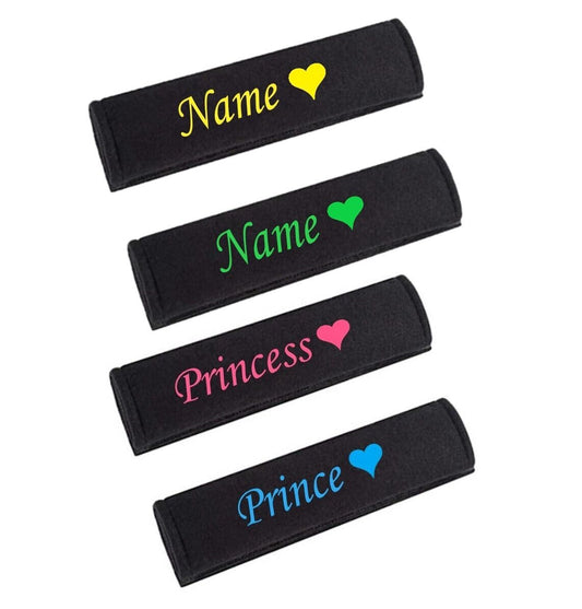 Personalised Name Heart Car Seat Belt Pad Shoulder Cover Cushion Baby Girls Gift